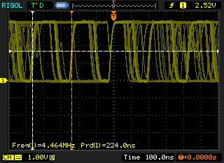 Jittery 4.5MHz square wave