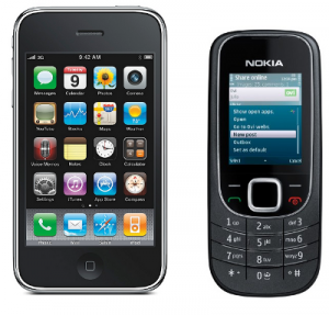 Separated at birth? iPhone 3GS & Nokia 2323