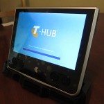 My T-Hub booting. The screen looks odd because the protective film is still on it.