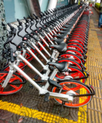 Row of mobikes